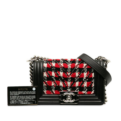 Tweed Chevron Boy Shoulder Bag - '10s