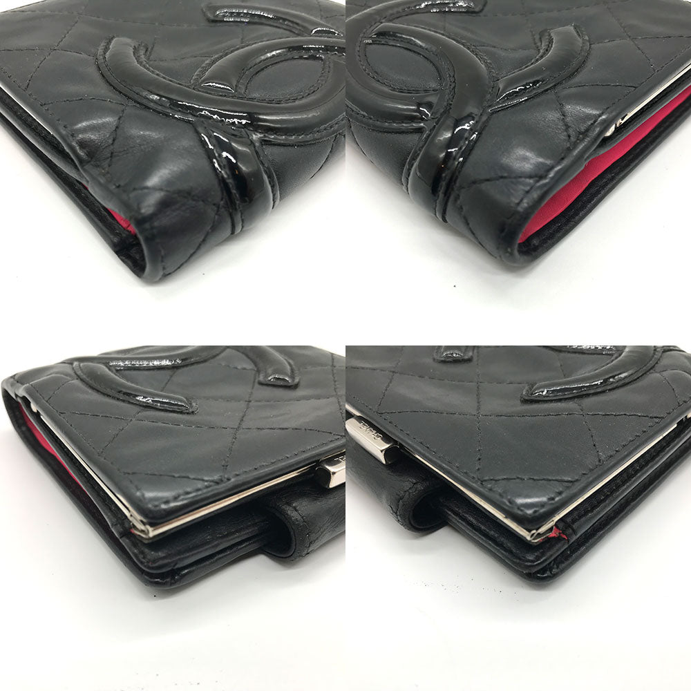 Chanel Cambon Ligne Wallet Leather Short Wallet in Fair condition