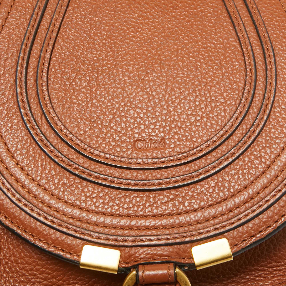 Chloe Brown Leather Small Marcie Saddle Bag