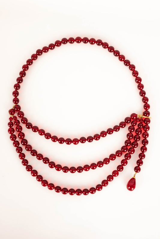 Ceinture de perles rouges Chanel