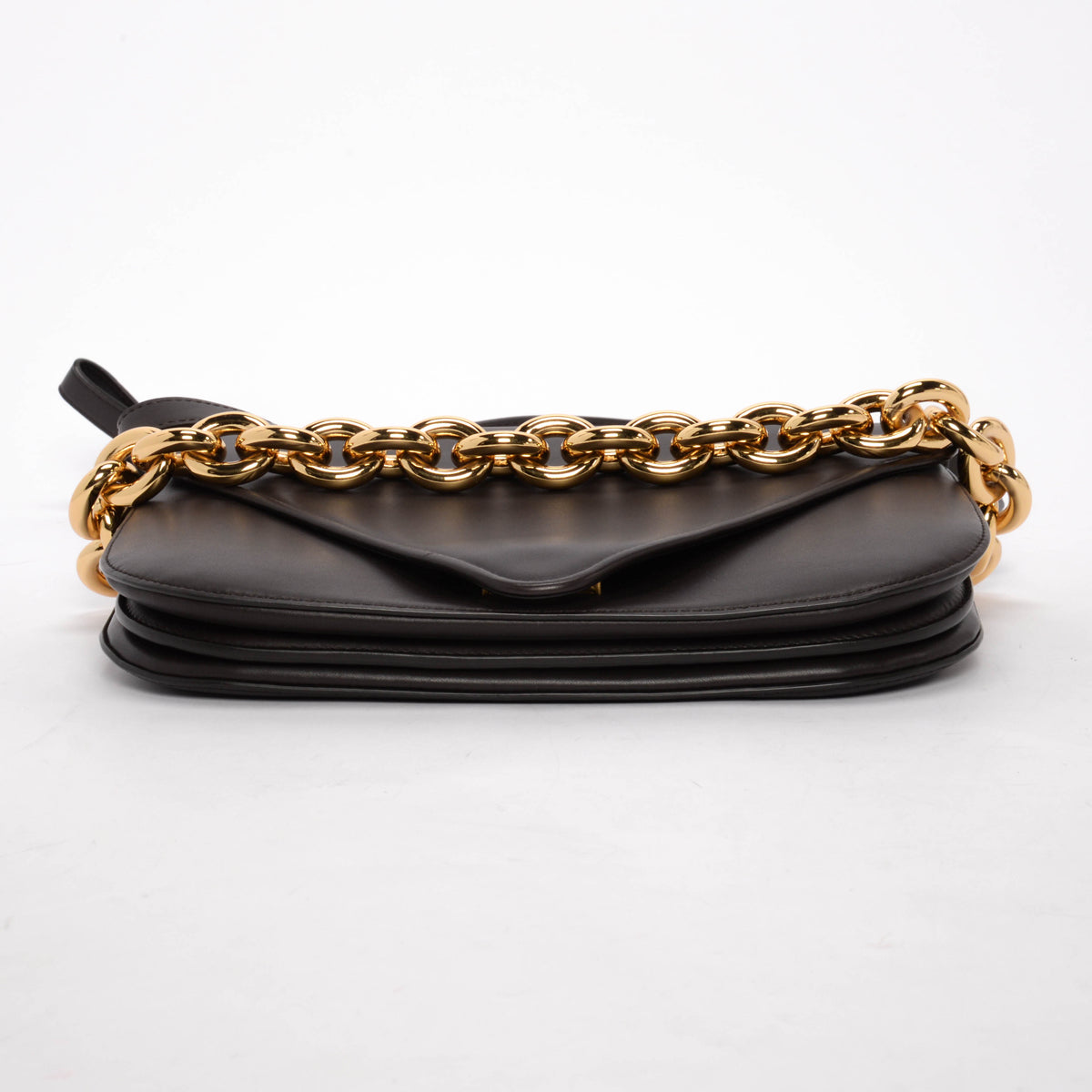 Bottega Veneta Dark Brown Calfskin Large Mount Bag