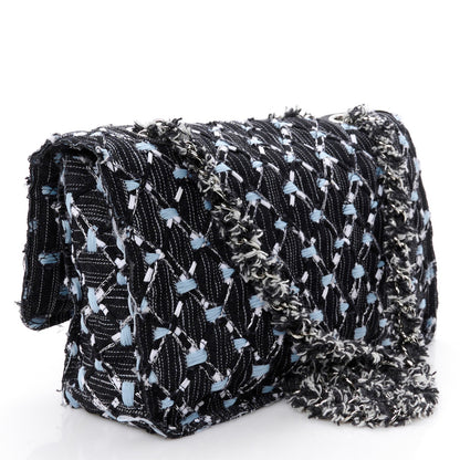 Woven Denim Medium Flap Light Blue