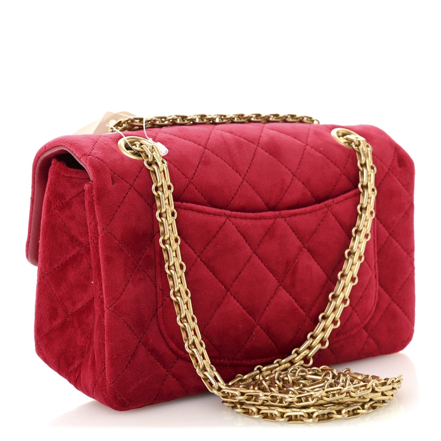 Velvet Quilted Mini 2.55 Reissue Flap Red
