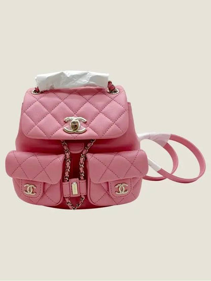 Gold Hardware Two-pocket Calfskin Small Backpack Light Pink Chanel