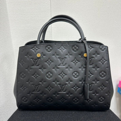 Louis Vuitton Monogram Empreinte Montaigne MM Bag,Black,Leather