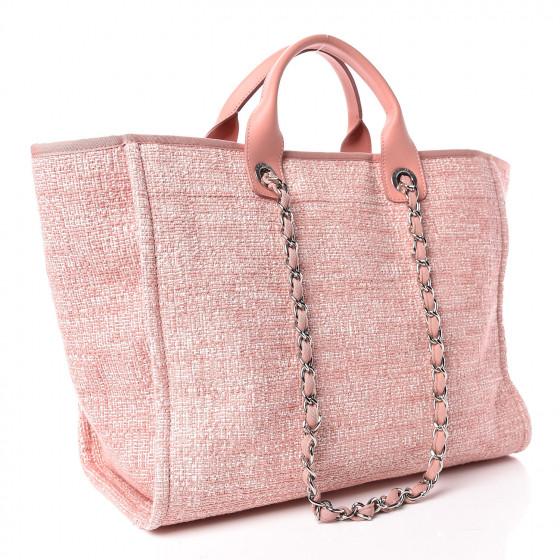 Chanel Deauville Fabric Tote Pink Fuchsia