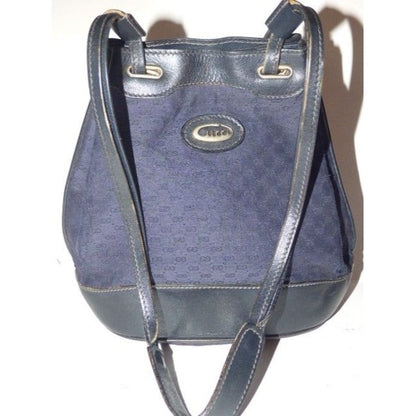 Gucci Webby Drawstring Pursesdesigner Purses Navy Leather And Gg Leather Satchel