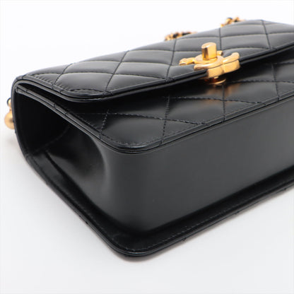 Chanel Lambskin  Chain Shoulder Bag Black G  AS2615
