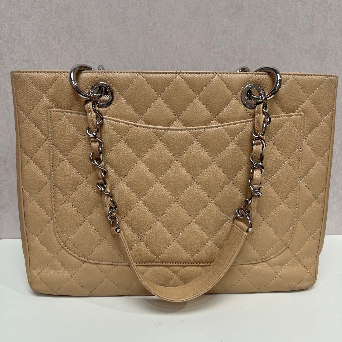 Chanel Grand Shopping Tote with Card- Neutrals Totes, Handbags