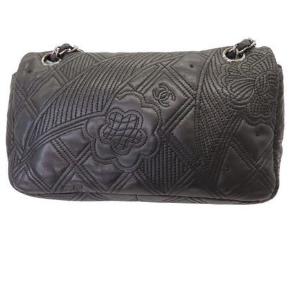 Chanel Lambskin Matelasse 2way Shoulder Bag Camellia Stitch