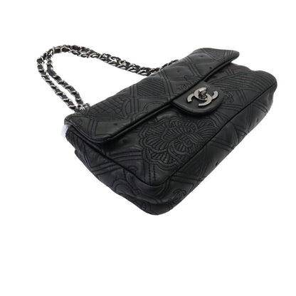 Chanel Lambskin Matelasse 2way Shoulder Bag Camellia Stitch