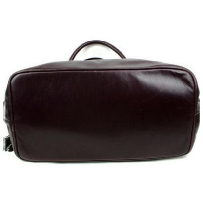 Fendi Burgundy Leather Pasta Line Bucket Satchel