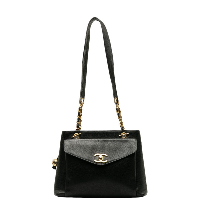 Chanel Cocomark ingle Flap Chain  Bag Black Caviar S  Chanel