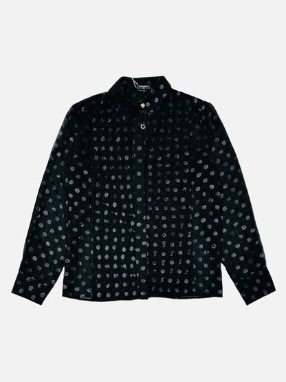CHANEL 2023 Black Polka Dot Top & Pants Outfit