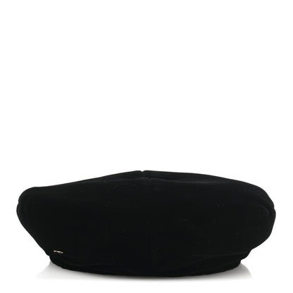 Velvet Beret Hat S Black
