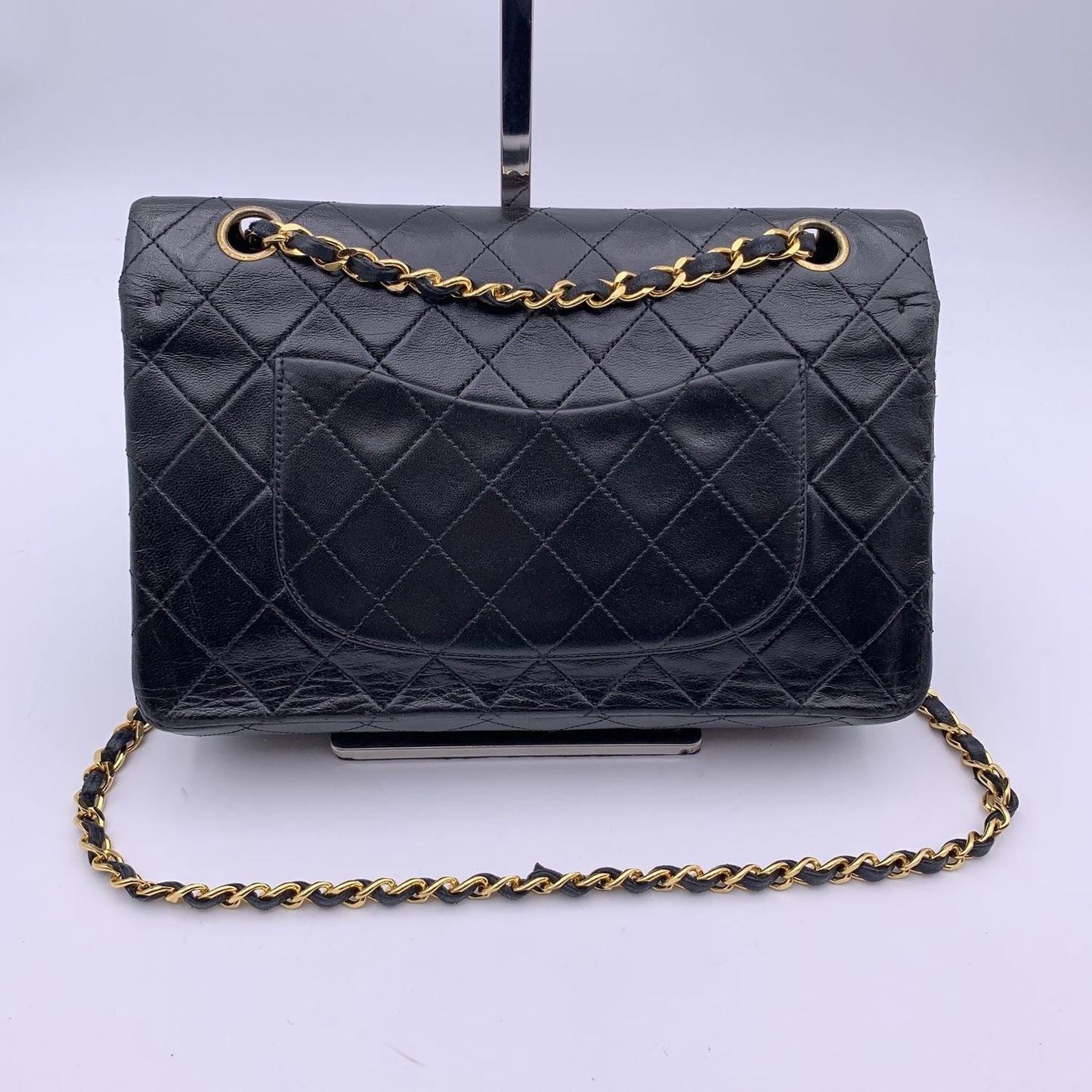 Chanel Vintage Black Quilted Timeless Classic 2.55 Shoulder Bag 25 cm