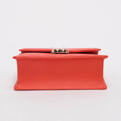 Chanel Red Chevron Calfskin Small Envelope Flap Bag
