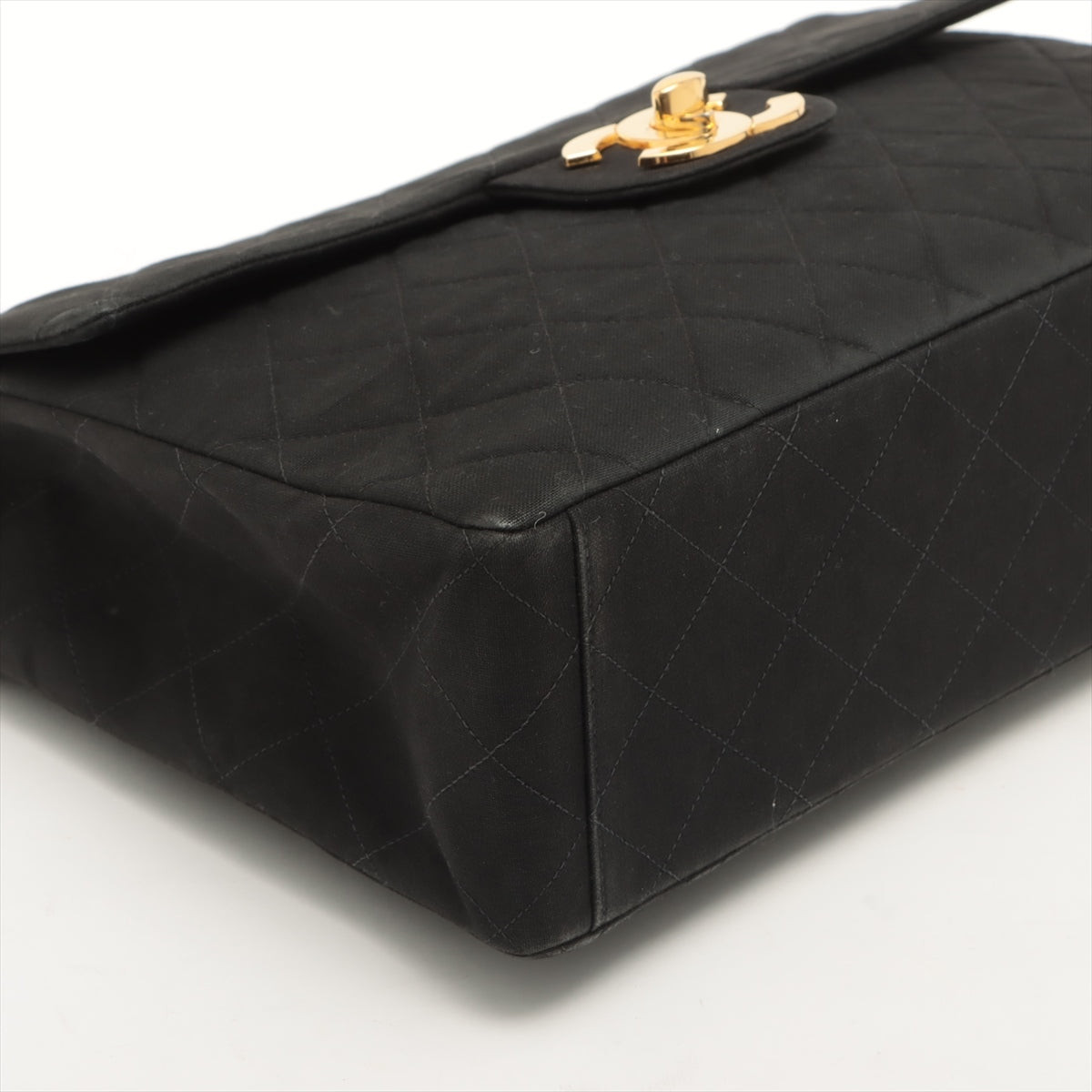 Chanel Decamatrasse Cotton Single Flap Double Chain Bag Black Gold  2nd