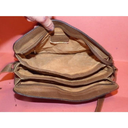 Gucci Ophidia Brown Leather Messenger Shoulder Bag W Guccissima GG Print Red Green Stripe