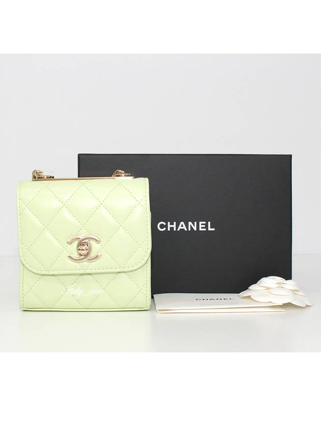 CC Logo Chain Mini Leather Cross Bag Melona Chanel