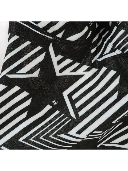 Coco Beach One Piece Swimsuit Black White Chanel