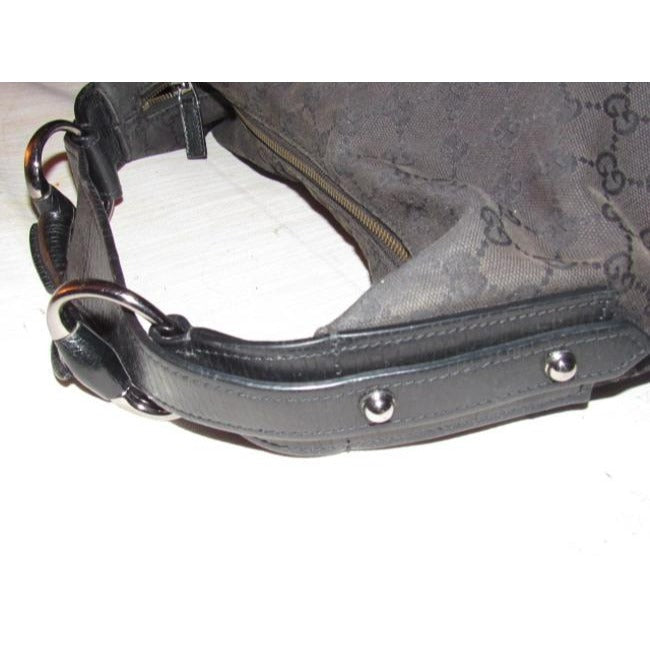 Gucci Vintage Pursesdesigner Purses Black Large G Logo Canvas And Black Leather Leathercanvas Hobo B