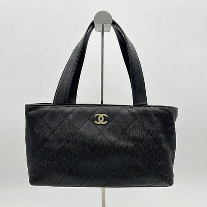 CHANEL Lambskin Quilted CC Shopping Tote Black LA