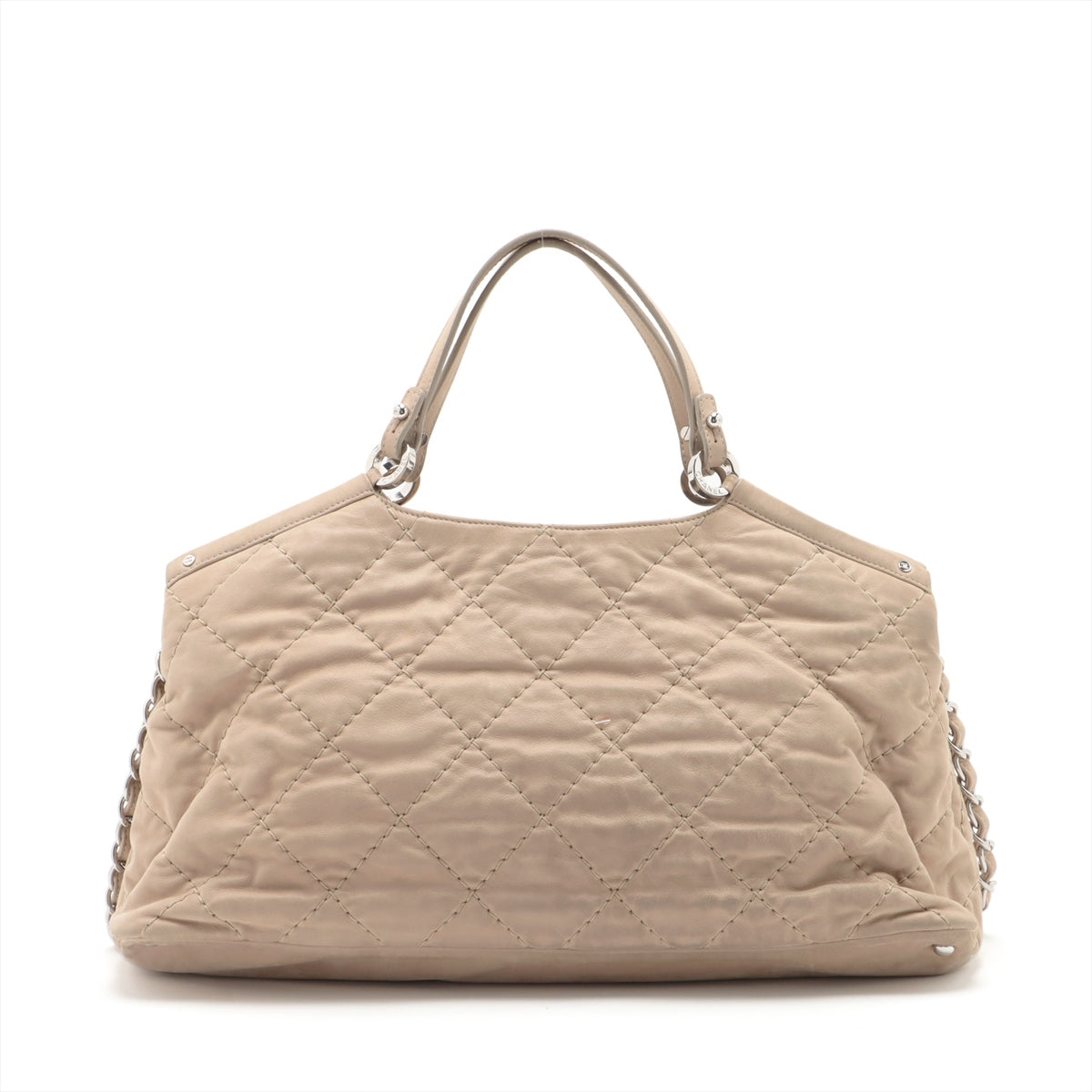 Chanel Wild Stick Leather Chain Shoulder Bag Coco Beige Silver Gold