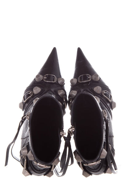 Balenciaga '22 Cagole Black Lambskin Leather Boots SZ 37