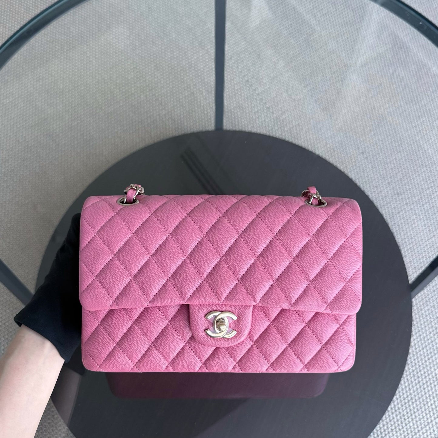 Chanel Classic Flap Medium - Caviar 25CM Quilted Grained Calfskin Pink Gold Hardware Series 28