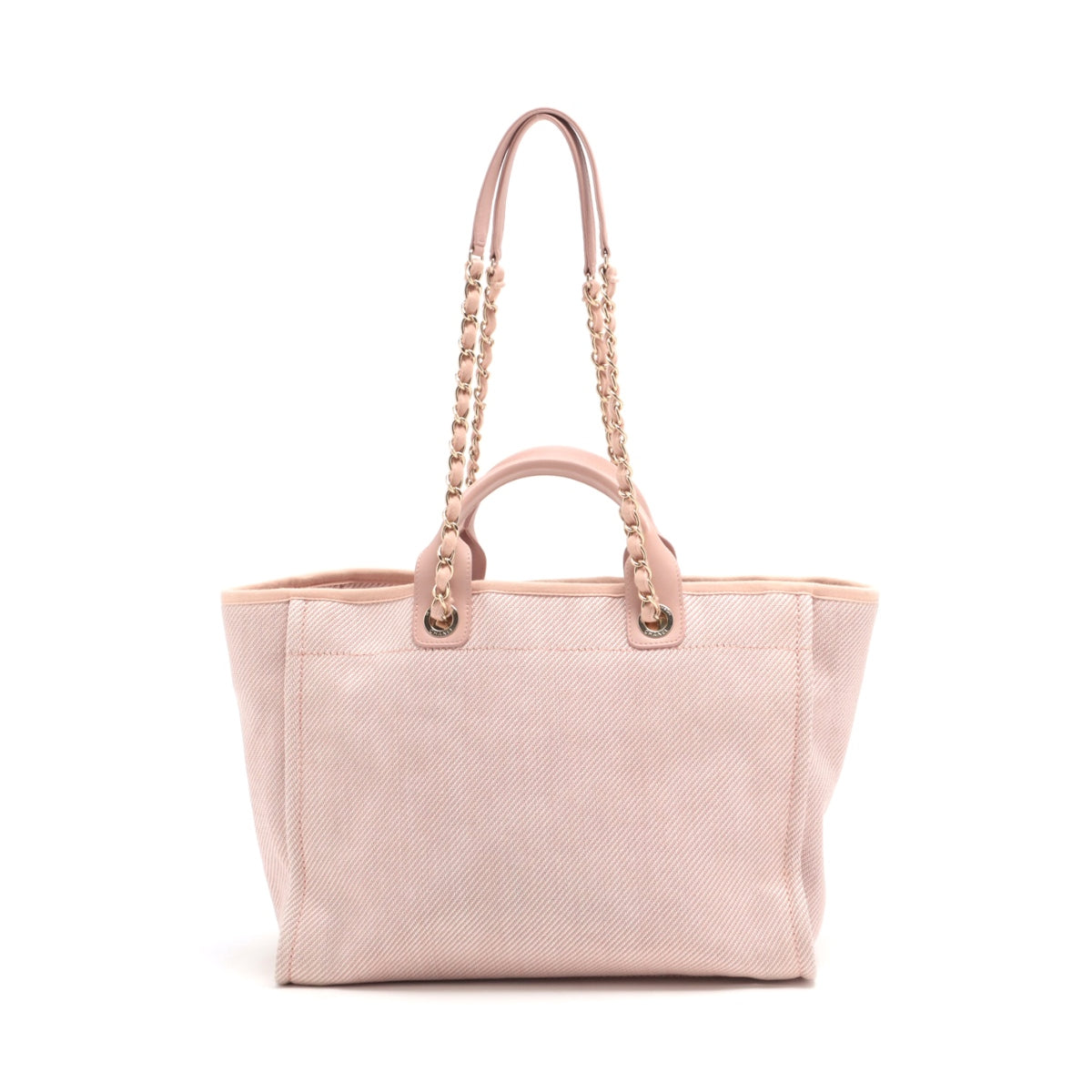 CHANEL DOUVILLE GM Stretch x Canvas 2WAY Handbag Pink Gold