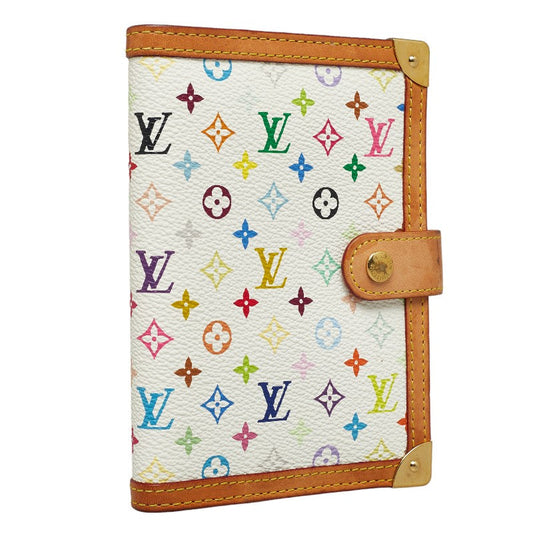 Louis Vuitton Multicolor Agenda PM Handbook Cover R20896 White PVC Leather  Louis Vuitton