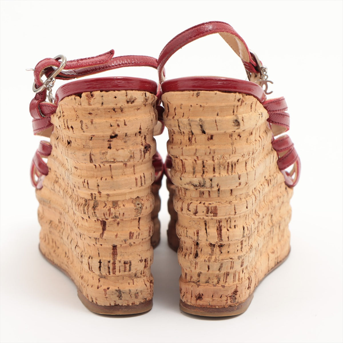 Chanel Patent Leather Sandal 35 1/2  Red Ride