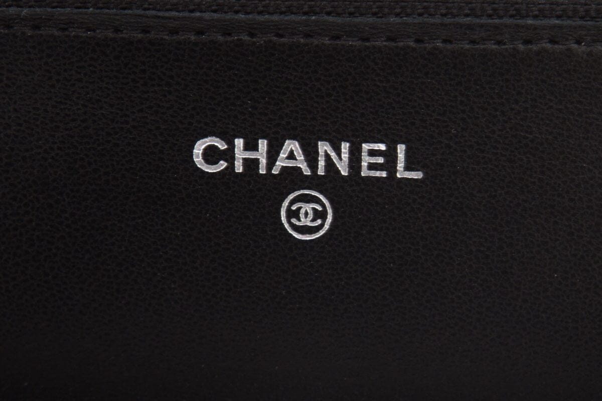 Chanel 2018 Black Lamb Skin Wallet on Chain Cross-Body