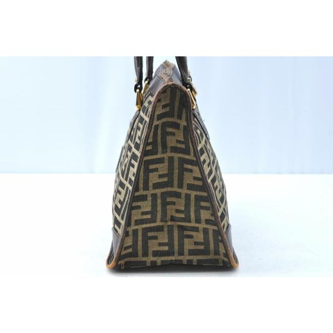 Fendi Top Handle Tobacco Zucca Print Canvas And Leather Satchel