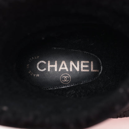 Chanel Coco Mouton x Leather Shoes 36  Black G28739 Chain