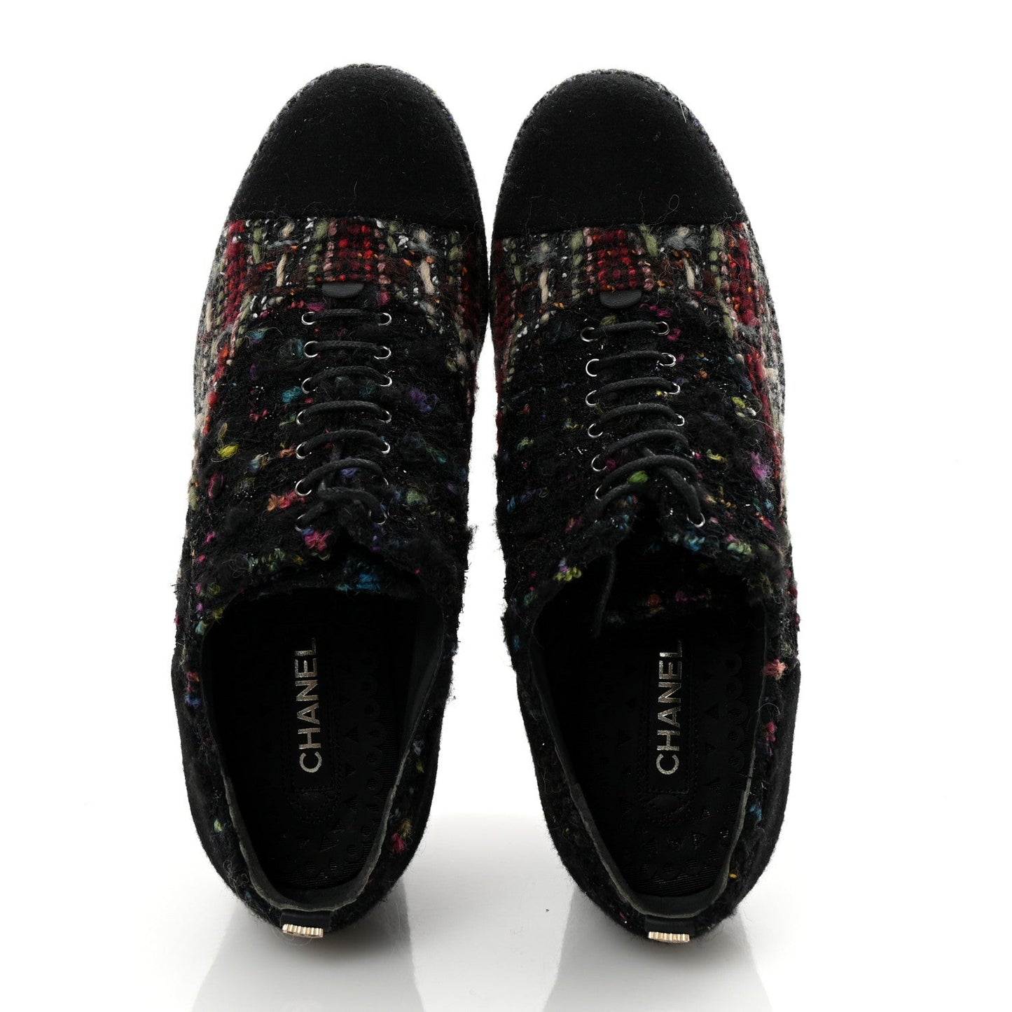 Tweed Lace Up Platform Oxford 39 Multicolor