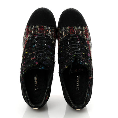 Tweed Lace Up Platform Oxford 39 Multicolor