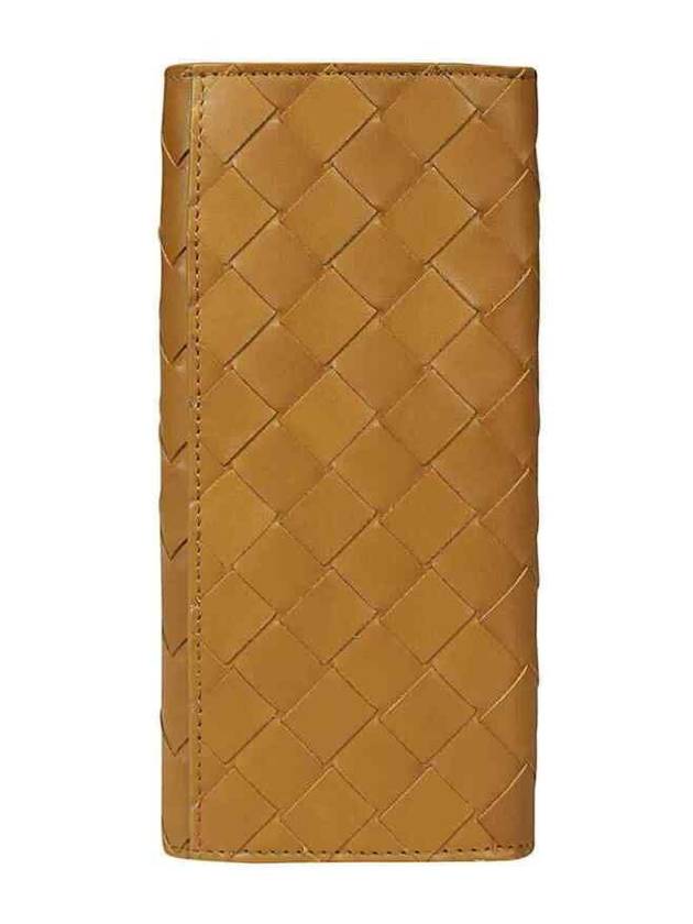 Luxury Bottega Veneta Intrecciato Calfskin Long Wallet Brown