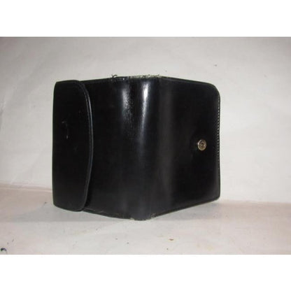 Gucci Navy Leather Exterior With Red Leather Lining And Gold Horseshoe Accent Vintage Walletdesigner