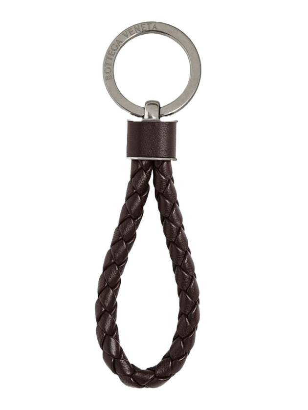 Luxury Bottega Veneta Intrecciato Leather Key Holder Fondant