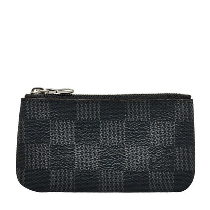 Louis Vuitton Damiere Graphite Poschet Crane Coin Case N60155 Black PVC Leather Men Louis Vuitton