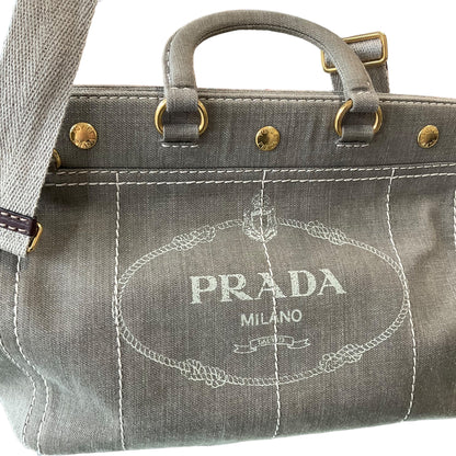 Prada Canapa Two-Way Snap Tote