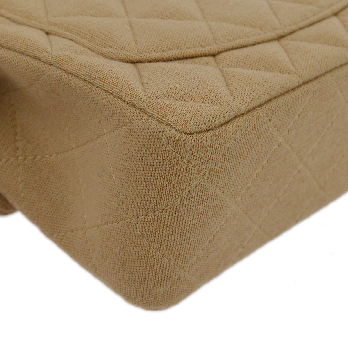 Chanel Beige Cotton Mini Classic Square Flap Shoulder Bag 17