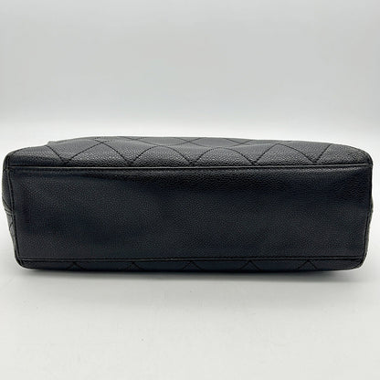 CHANEL Lambskin Quilted CC Shopping Tote Black LA