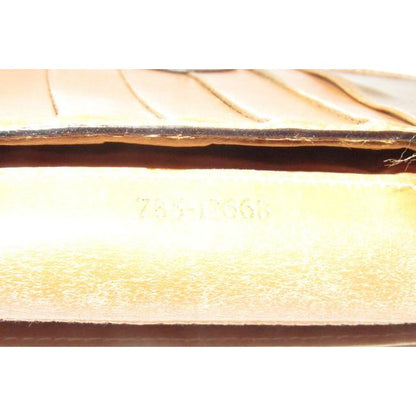 Fendi Brown And Black Thin Striped Coated Canvas And Camel Leather Xl Vintage Wallet