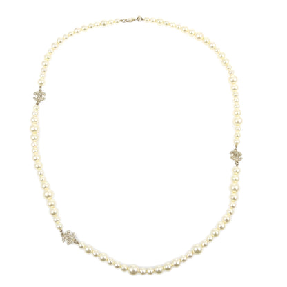 Chanel Gold Chain Necklace Rhinestone