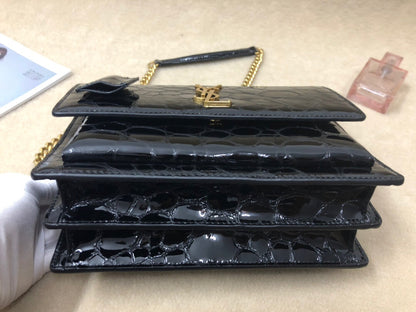 Yves Saint Laurent Sunset Chain Wallet Black