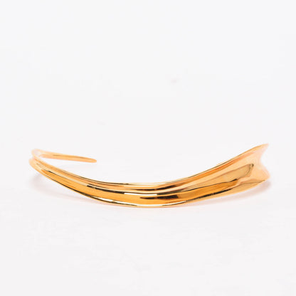 Saint Laurent Gold Tone Torc Choker Necklace