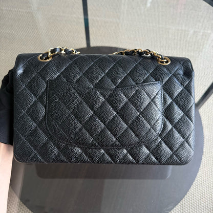 Chanel Classic Flap Medium - Caviar 25CM Quilted Black Gold Hardware Series 19